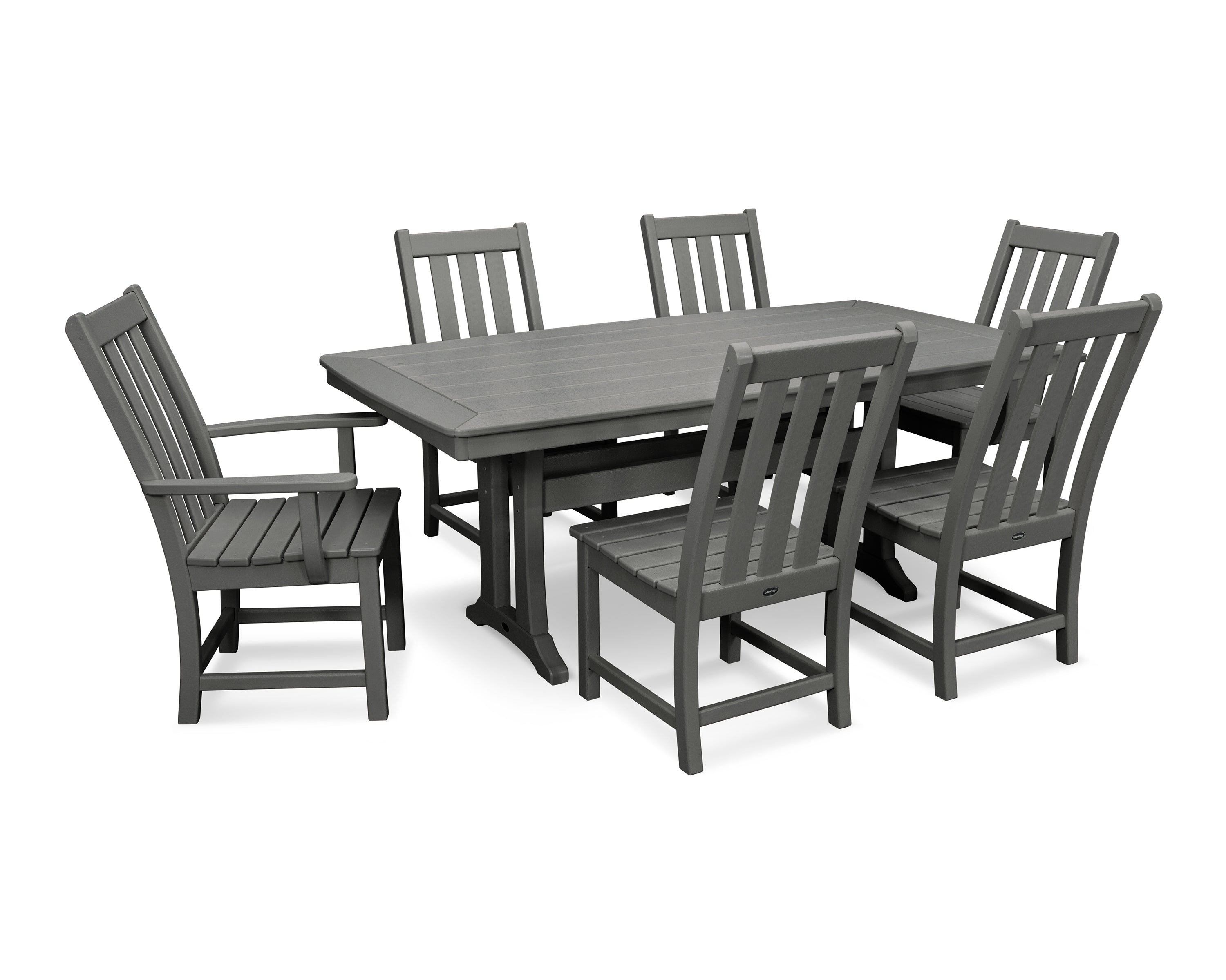 Vineyard 7-Piece Dining Set with Trestle Legs 1