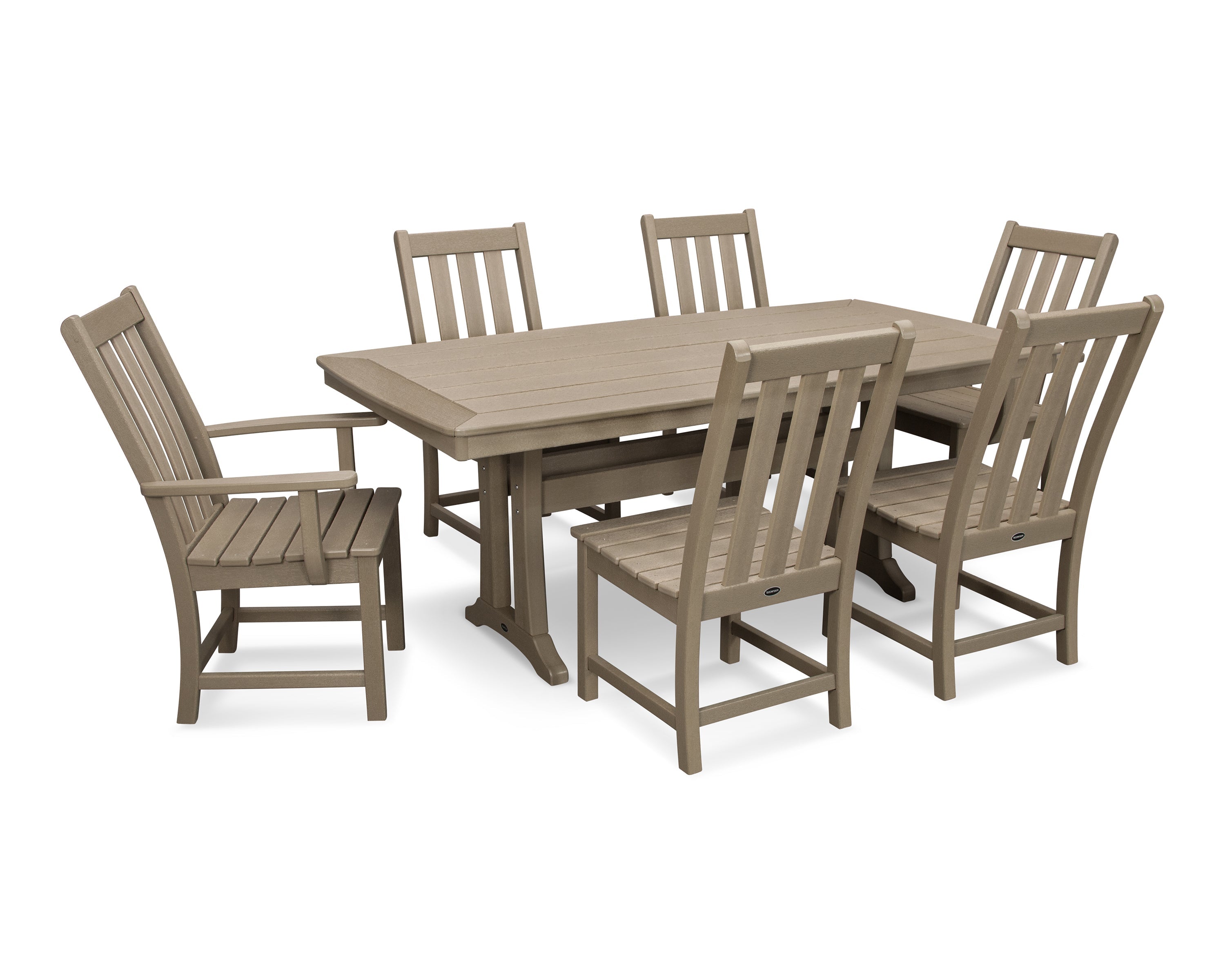 Vineyard 7-Piece Dining Set with Trestle Legs 8
