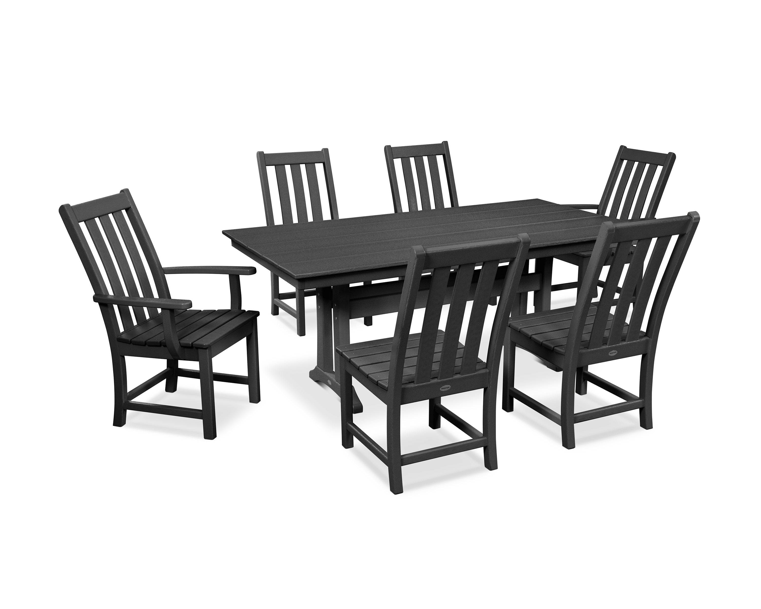 Vineyard 7-Piece Farmhouse Dining Set with Trestle Legs