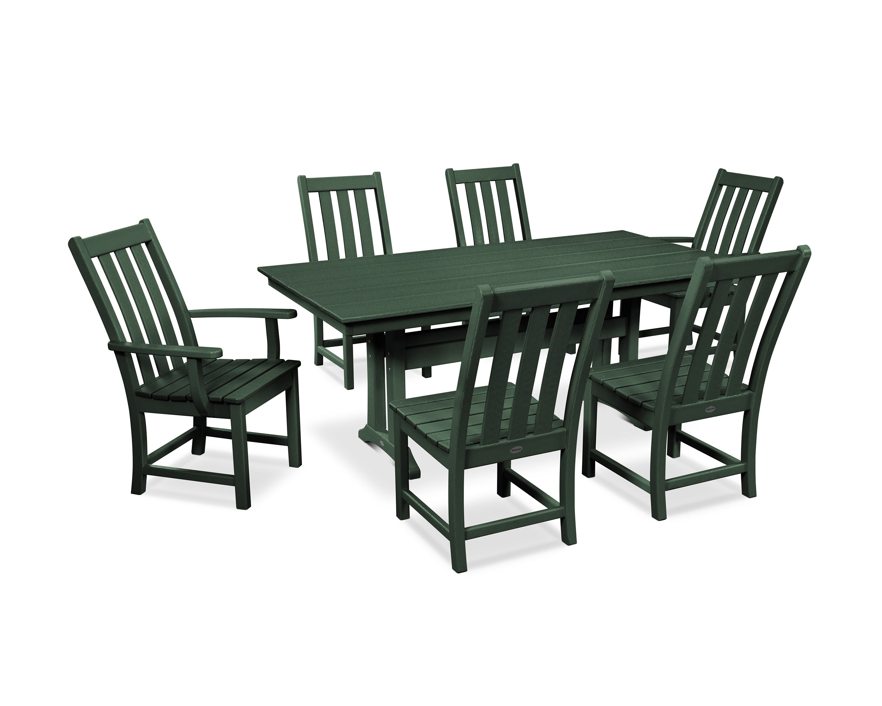 Vineyard 7-Piece Farmhouse Dining Set with Trestle Legs 2