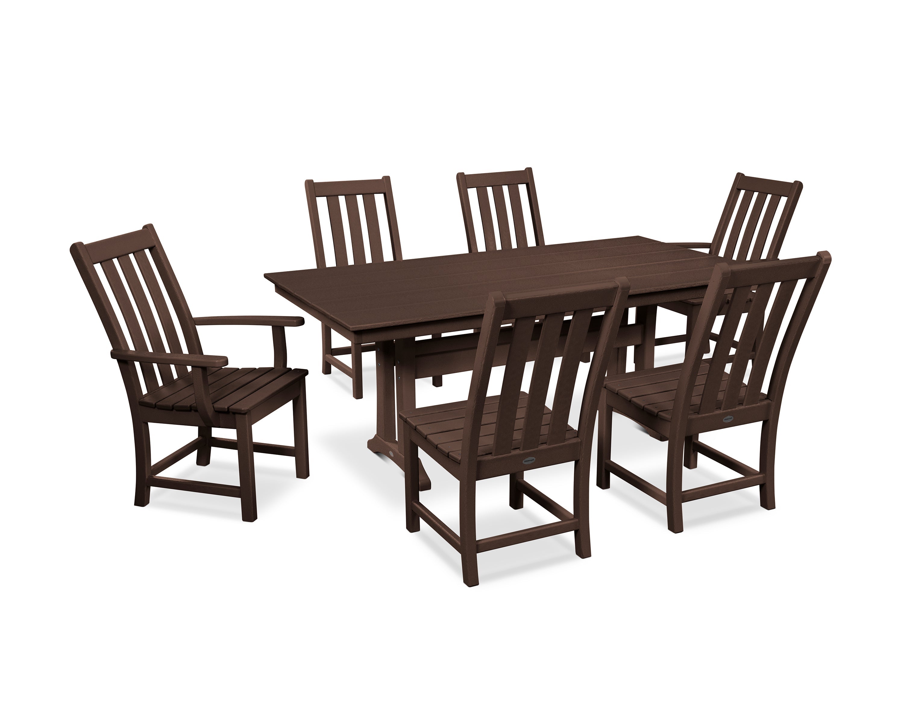 Vineyard 7-Piece Farmhouse Dining Set with Trestle Legs 3