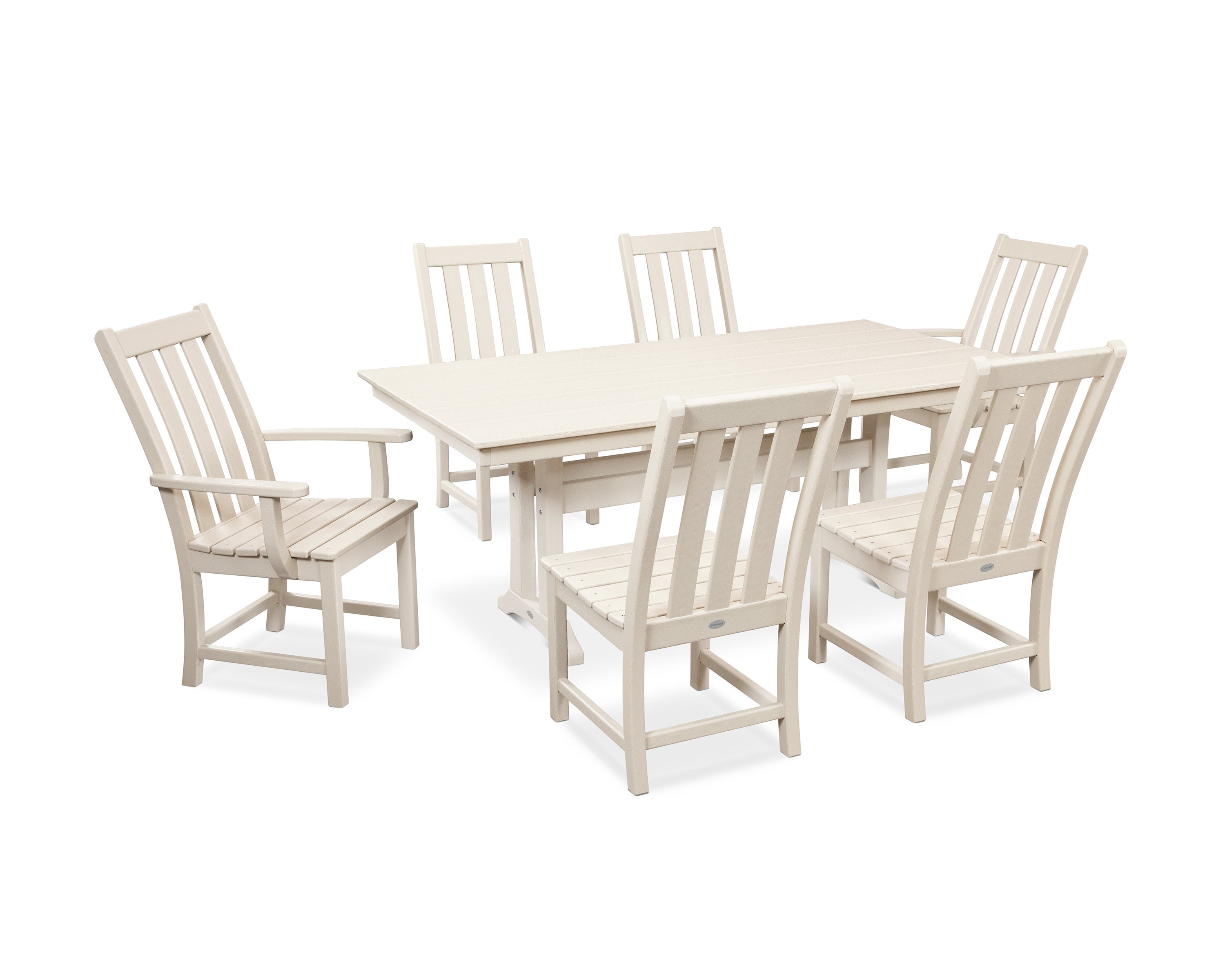 Vineyard 7-Piece Farmhouse Dining Set with Trestle Legs 5