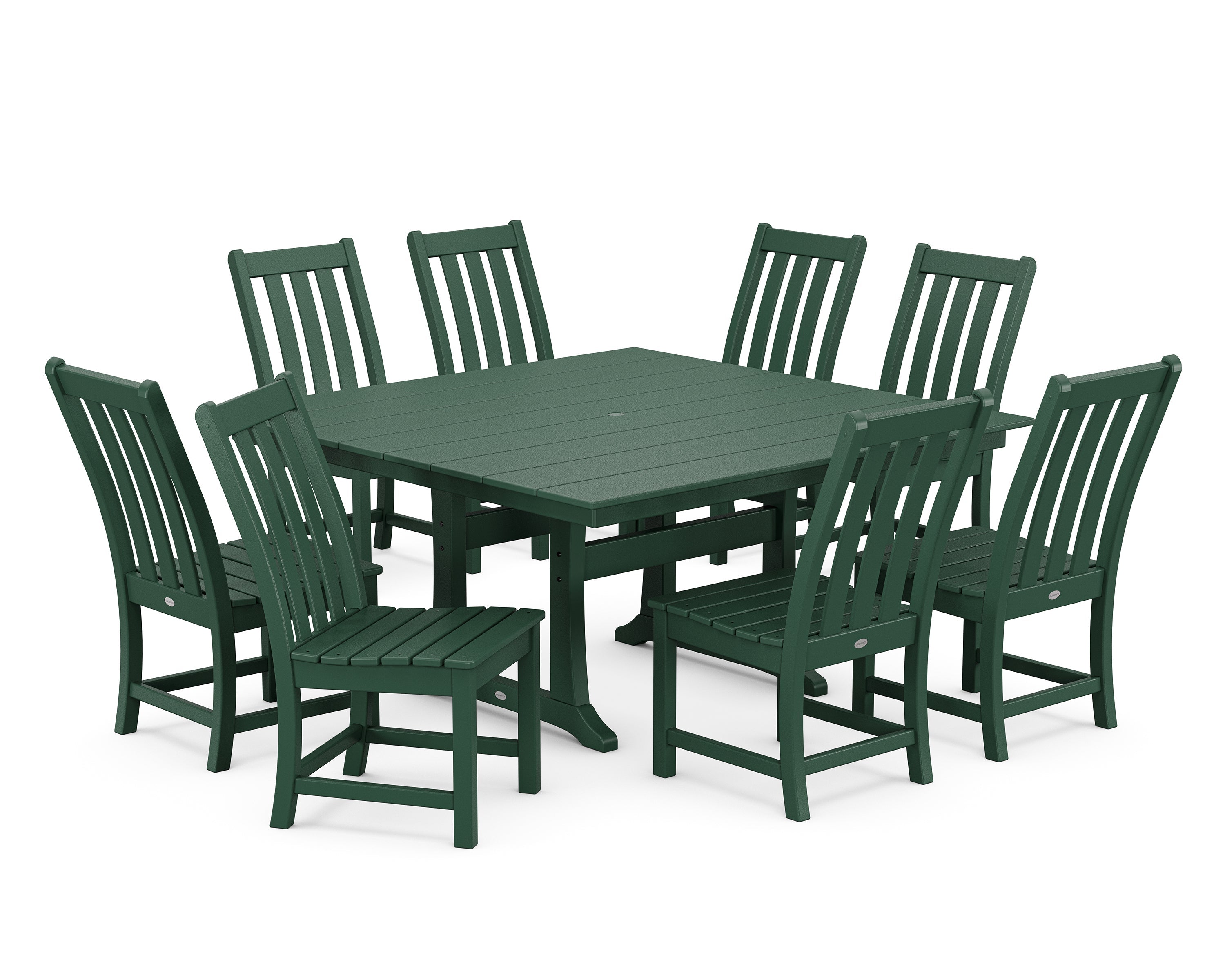 Vineyard 9-Piece Farmhouse Trestle Dining Set 2