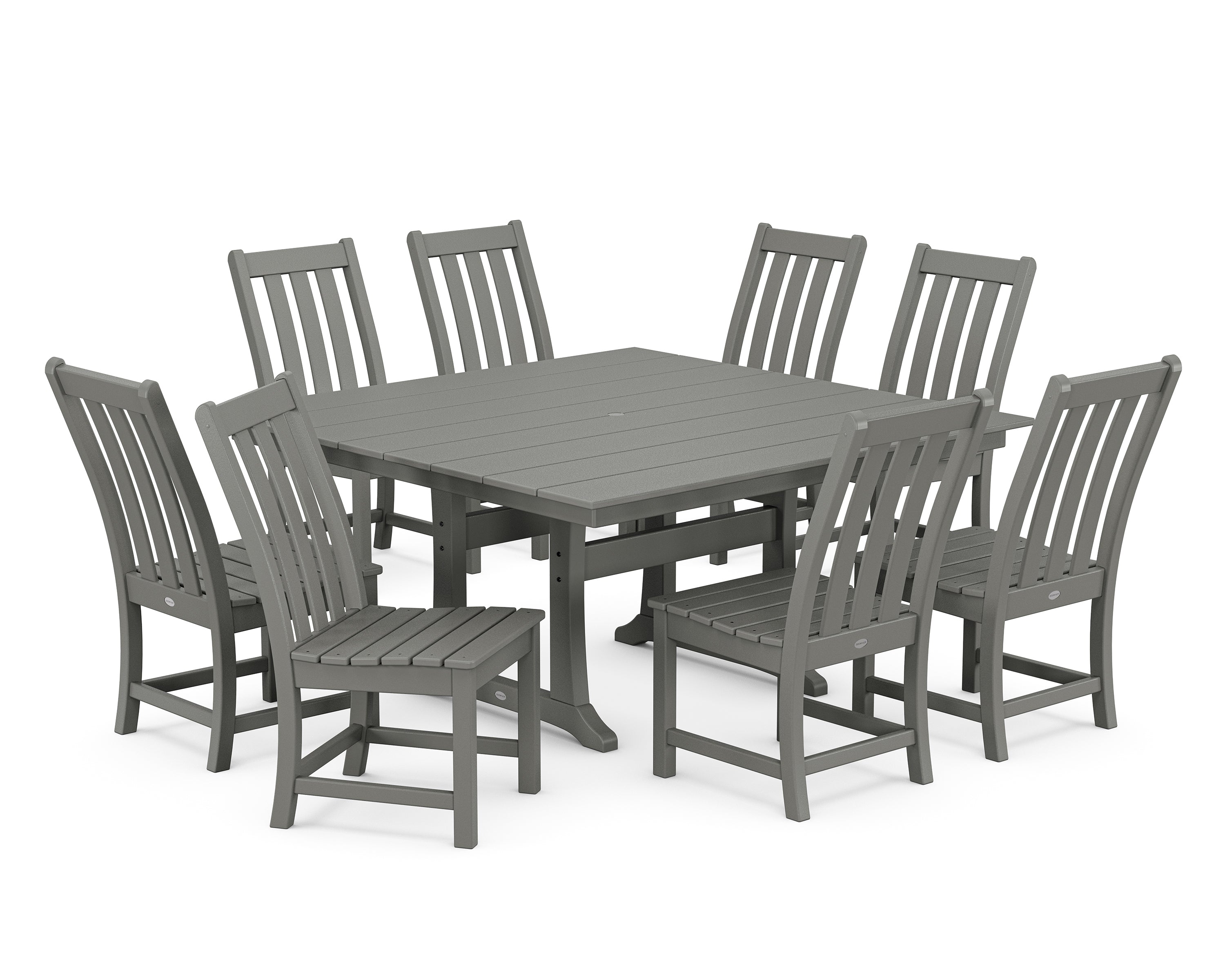 Vineyard 9-Piece Farmhouse Trestle Dining Set 1