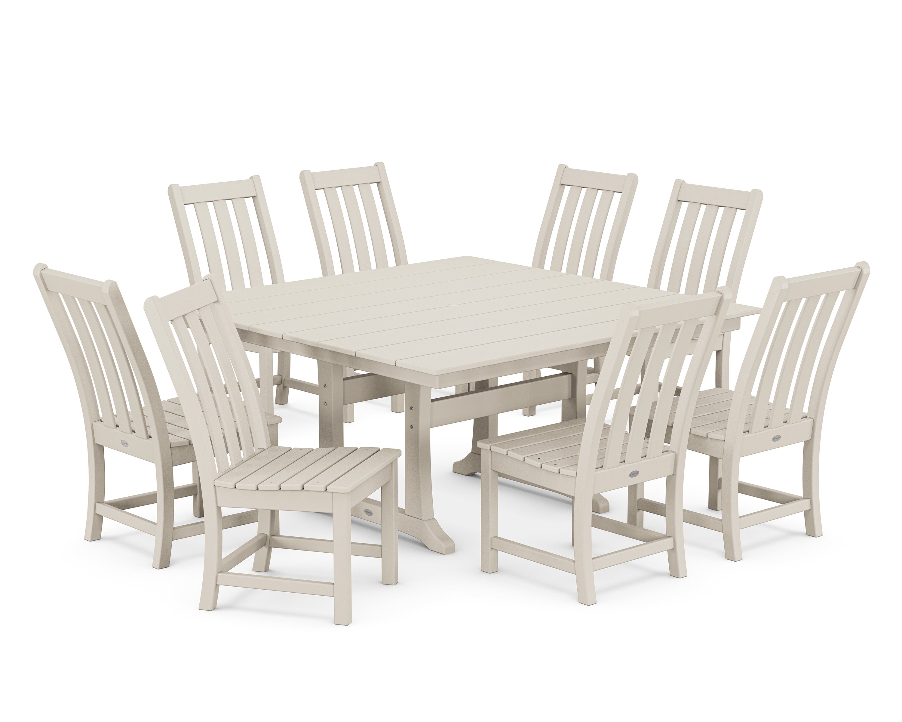 Vineyard 9-Piece Farmhouse Trestle Dining Set 5