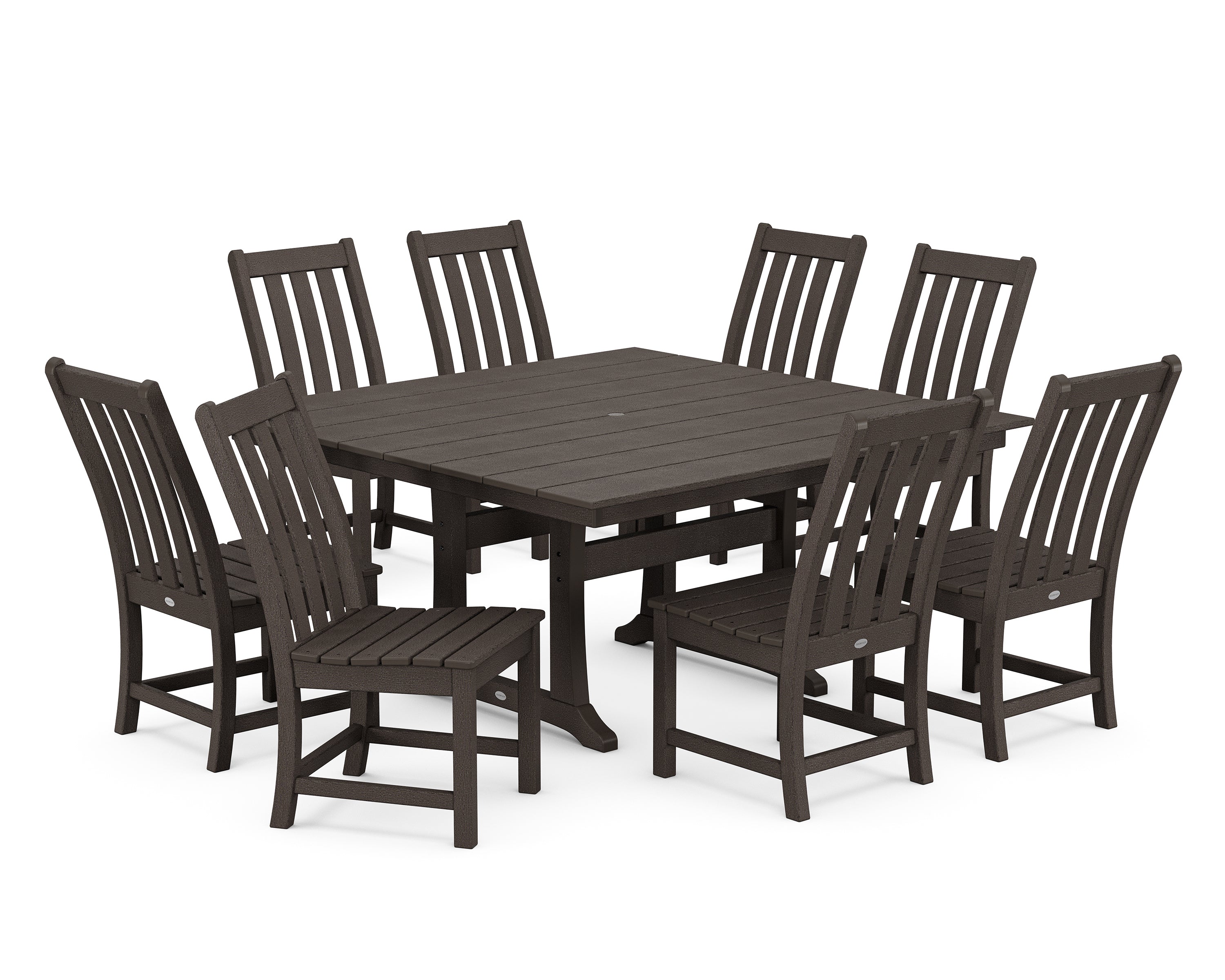 Vineyard 9-Piece Farmhouse Trestle Dining Set 7