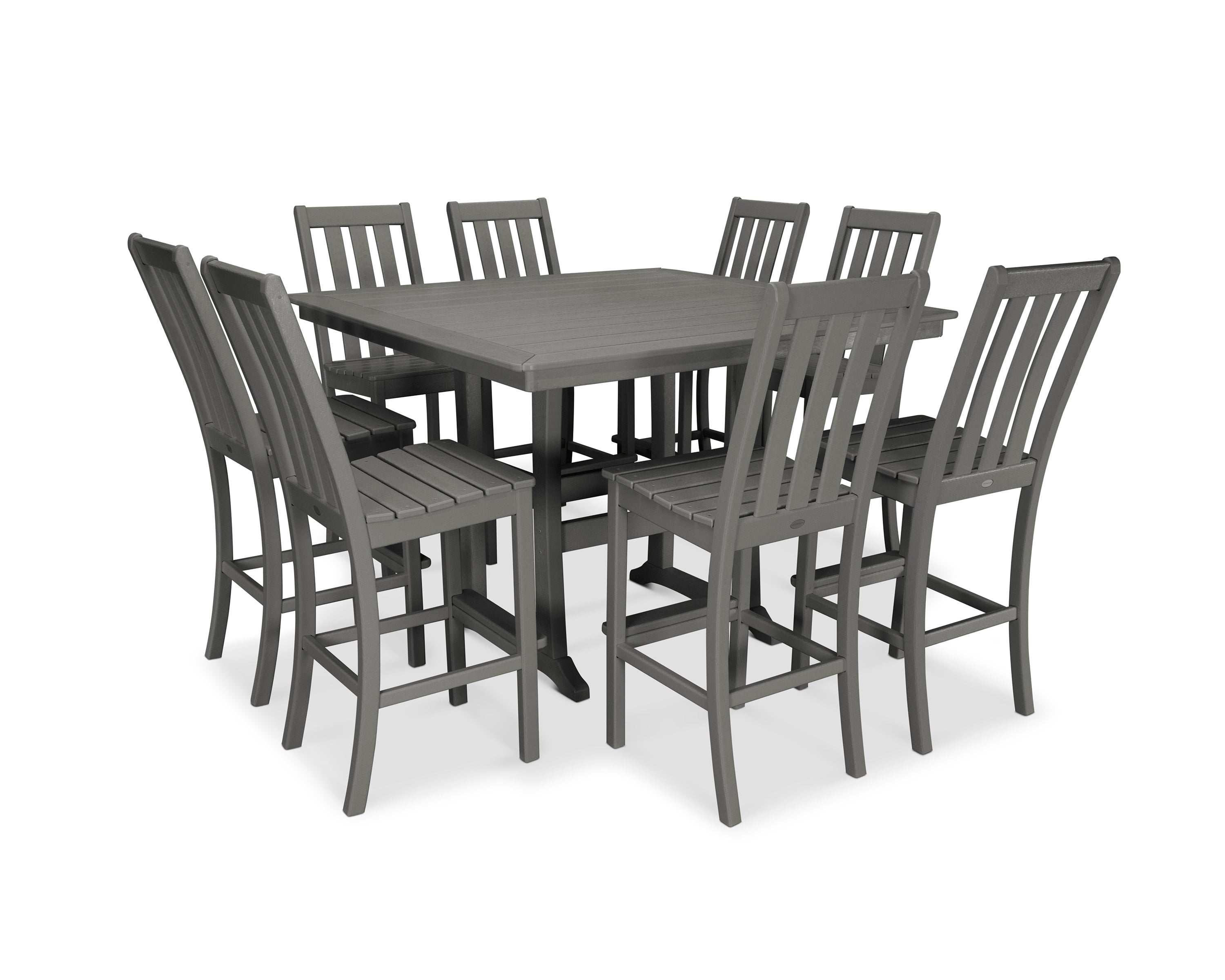 Vineyard 9-Piece Nautical Trestle Bar Set 1