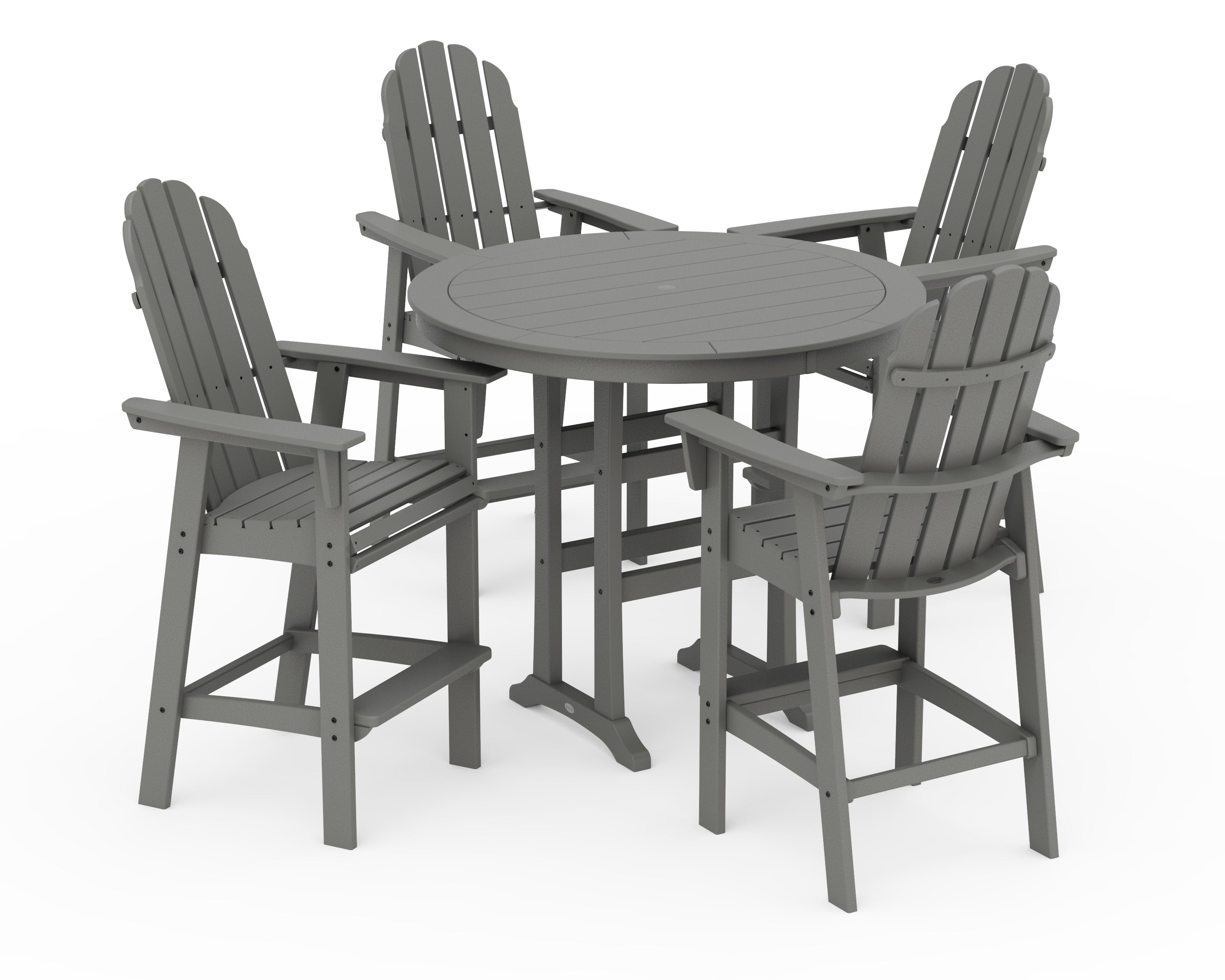Vineyard Curveback Adirondack 5-Piece Nautical Trestle Bar Set 1