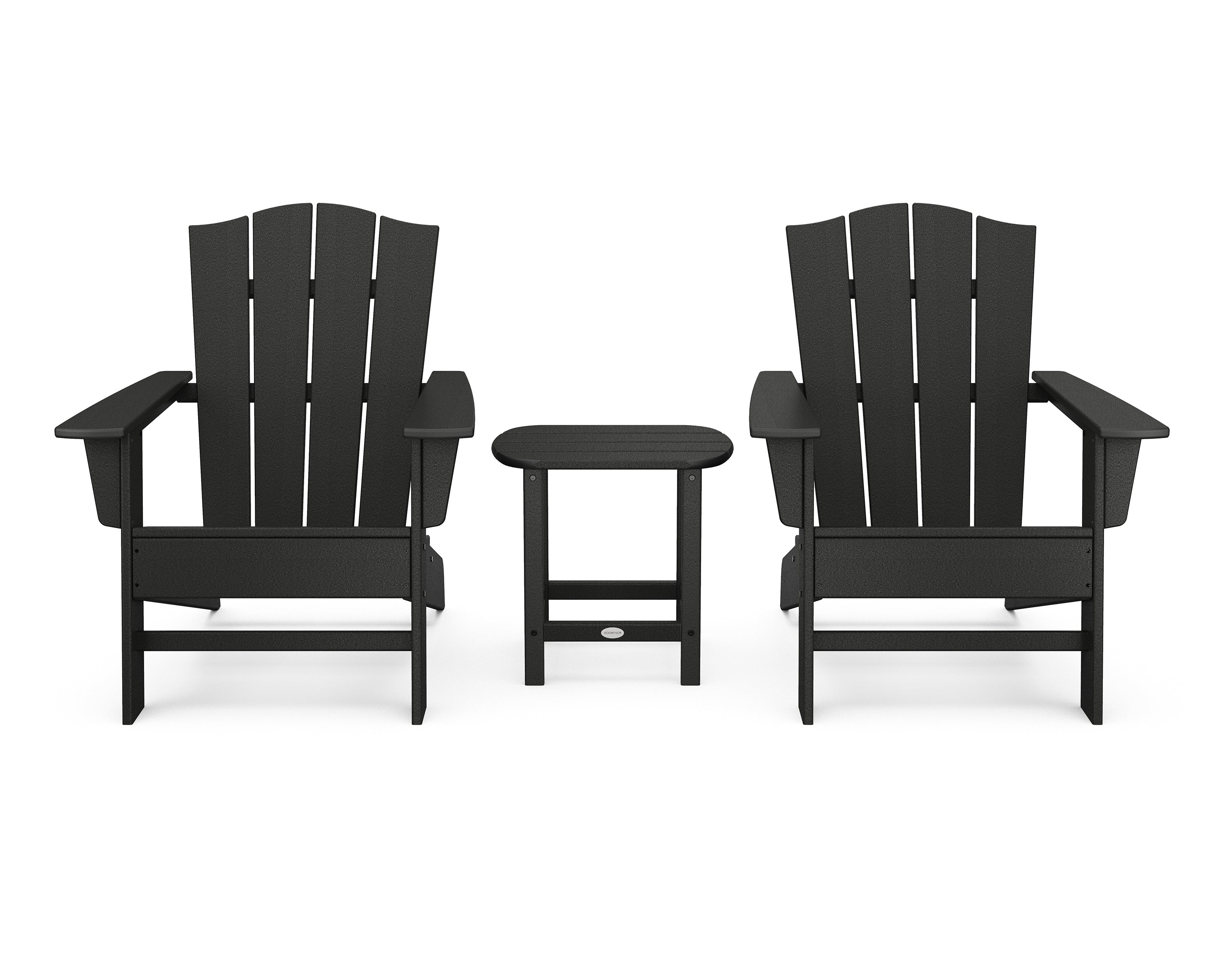 Wave 3-Piece Adirondack Chair Set with The Crest Chairs