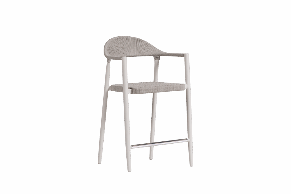 Ballina Counter Arm Chair - Oat Milk/White