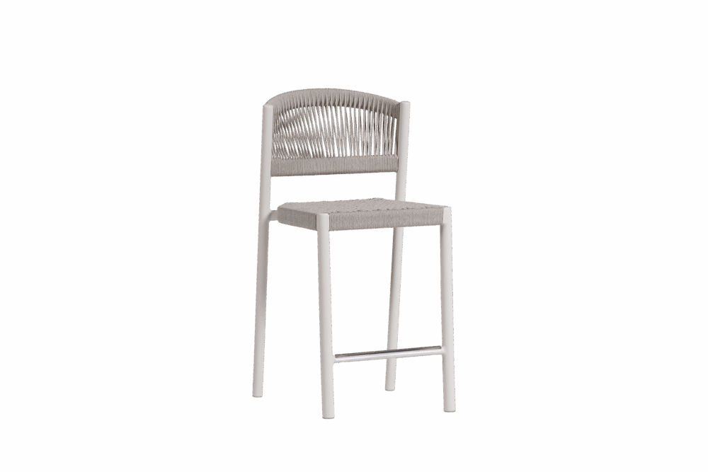 Naples Counter Chair without Arm - Oat Milk/White