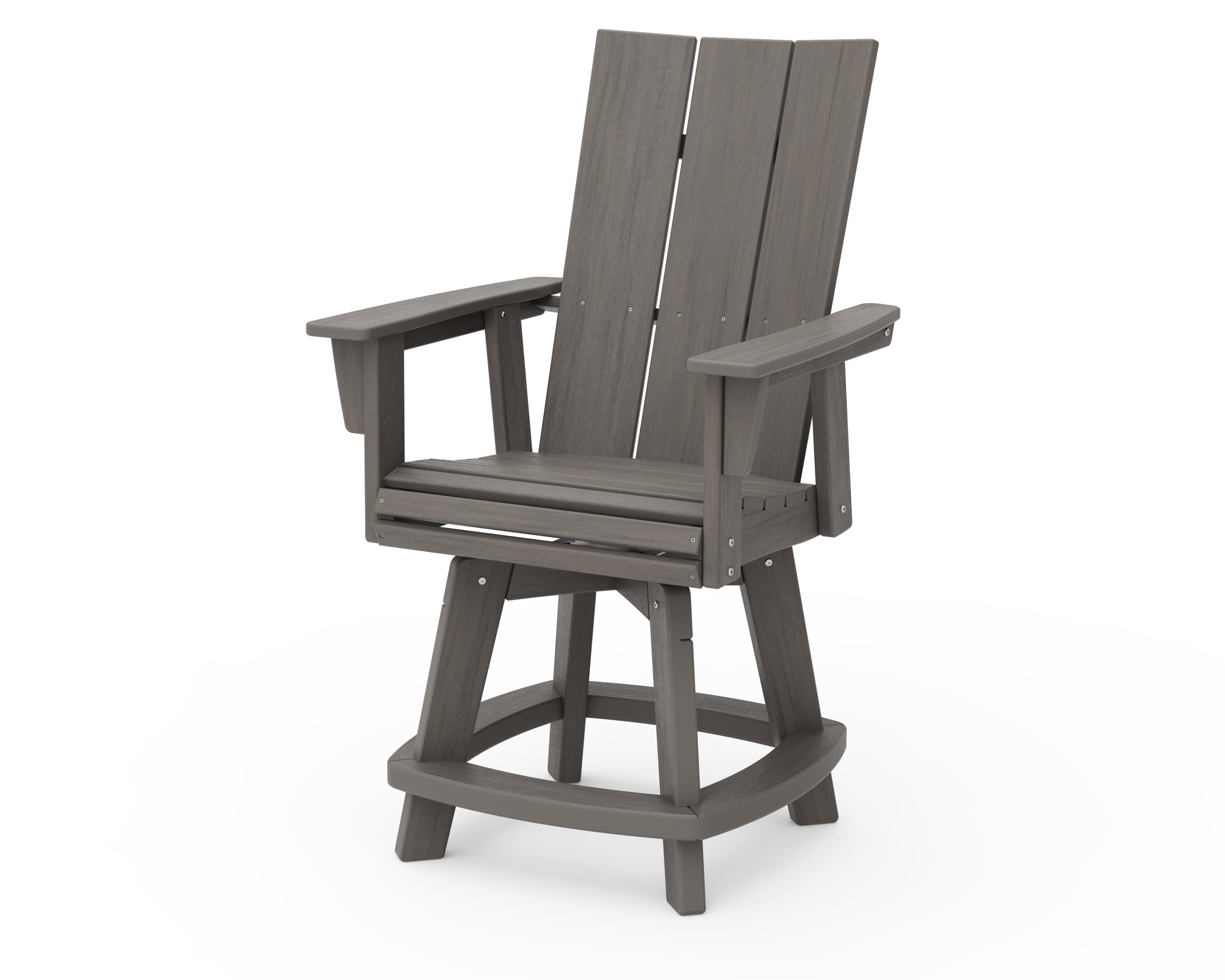 Modern Curveback Adirondack Swivel Counter Arm Chair