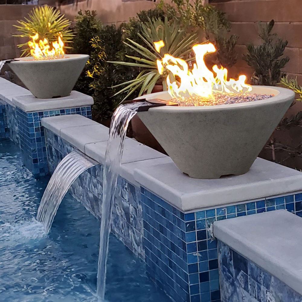 Finley Glass Fiber Reinforce Cement / Iron Fire Pit, Natural Finley Glass Fiber Reinforce Cement / Iron Fire Pit, Natural