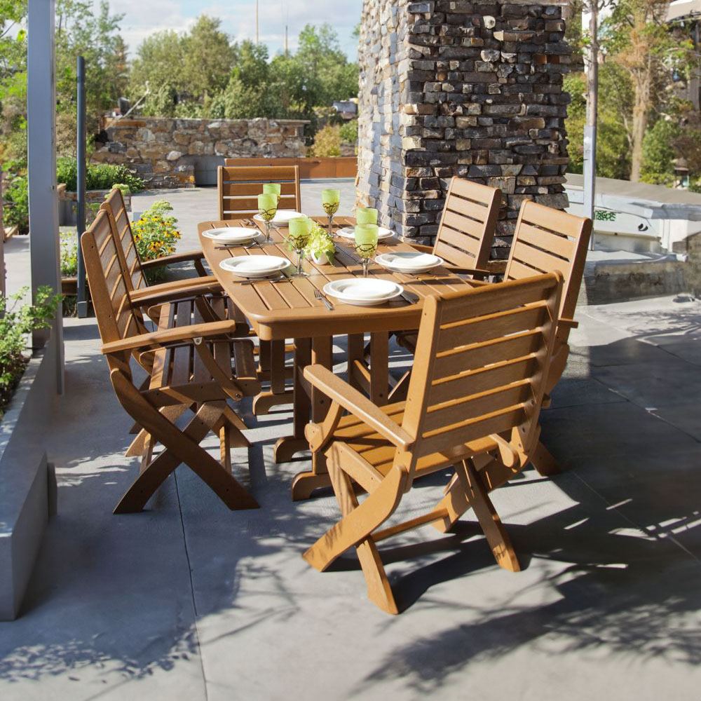 Signature Folding 7 Piece Dining Set Seats 6 PWS151 1 by POLYWOOD