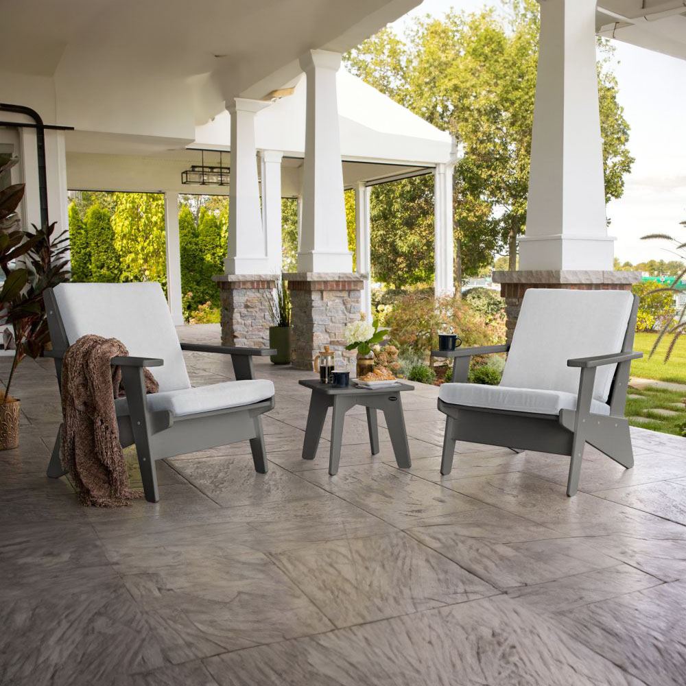 Riviera Modern 3 Piece Deep Seating Conversation Set Seats 2 PWS391 2 by POLYWOOD