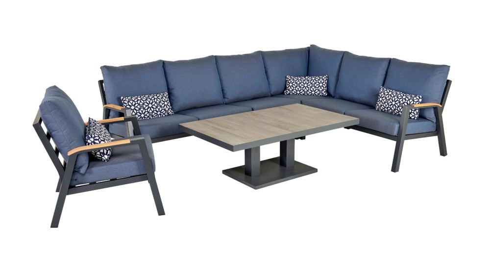 Napa 7-Seat Cushioned Sectional Set with Adjustable Coffee Table NADSSS by  Patio Resort Lifestyles