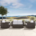 Lifestyle Front View for Dune 4 Piece Loveseat Set - Canvas Natural HL-DUNE-DW-4LSS By Harmonia Living