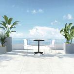 Lifestyle Front View for Frank 3 Piece Dining Set - Matte Coal - Matte Coal HL-FR-3DS-BETMC By Harmonia Living