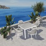 Parlor 5 Pc. Dining Set - White Frame HL-PAR-WT-5DS-PEW