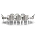 Silo Front View for Parlor 9 Piece Dining Set - White HL-PAR-WT-9DS-PEW By Harmonia Living