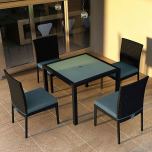 Lifestyle Birds Eye View for Urbana 5 Piece Dining Set - Cast Lagoon HL-URBN-CB-5DS By Harmonia Living
