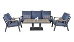 Napa 5 Seat Cushioned Sofa Set With Adjustable Coffee Table Nadsg4