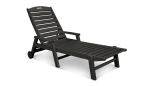 Nautical Chaise with Arms & Wheels NCW2280 by POLYWOOD