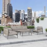 Lifestyle 45 View for Olio 5 Piece Sofa Set - Slate/Pebble Gray - Canvas Charcoal OLIO-SL-PG-SET136 By Harmonia Living