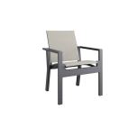 Palermo Sling Dining Arm Chair - Graphite 86090 by Ebel -with Harbor Pebble (11) - Front Angle