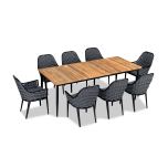 Silo Side View for Parlor Louie 8 Seat Reclaimed Teak Patio Dining Set PAR-BK-SET560 By Harmonia Living