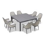 Silo Side View for Parlor Classic 8 Seat Square Dining Table - Slate PAR-SL-SET561 By Harmonia Living