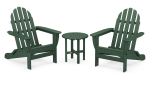 Classic Adirondack Folding 3-Piece Conversation Set - Seats 2 PWS214-1 by POLYWOOD