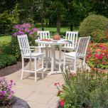 Vineyard 5-Piece Round Nautical Trestle Bar Set - Seats 4 PWS349-1 by POLYWOOD