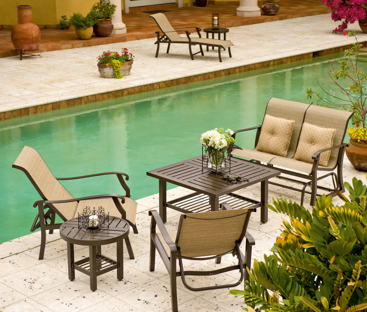 The Addison 4pc aluminum sling patio set